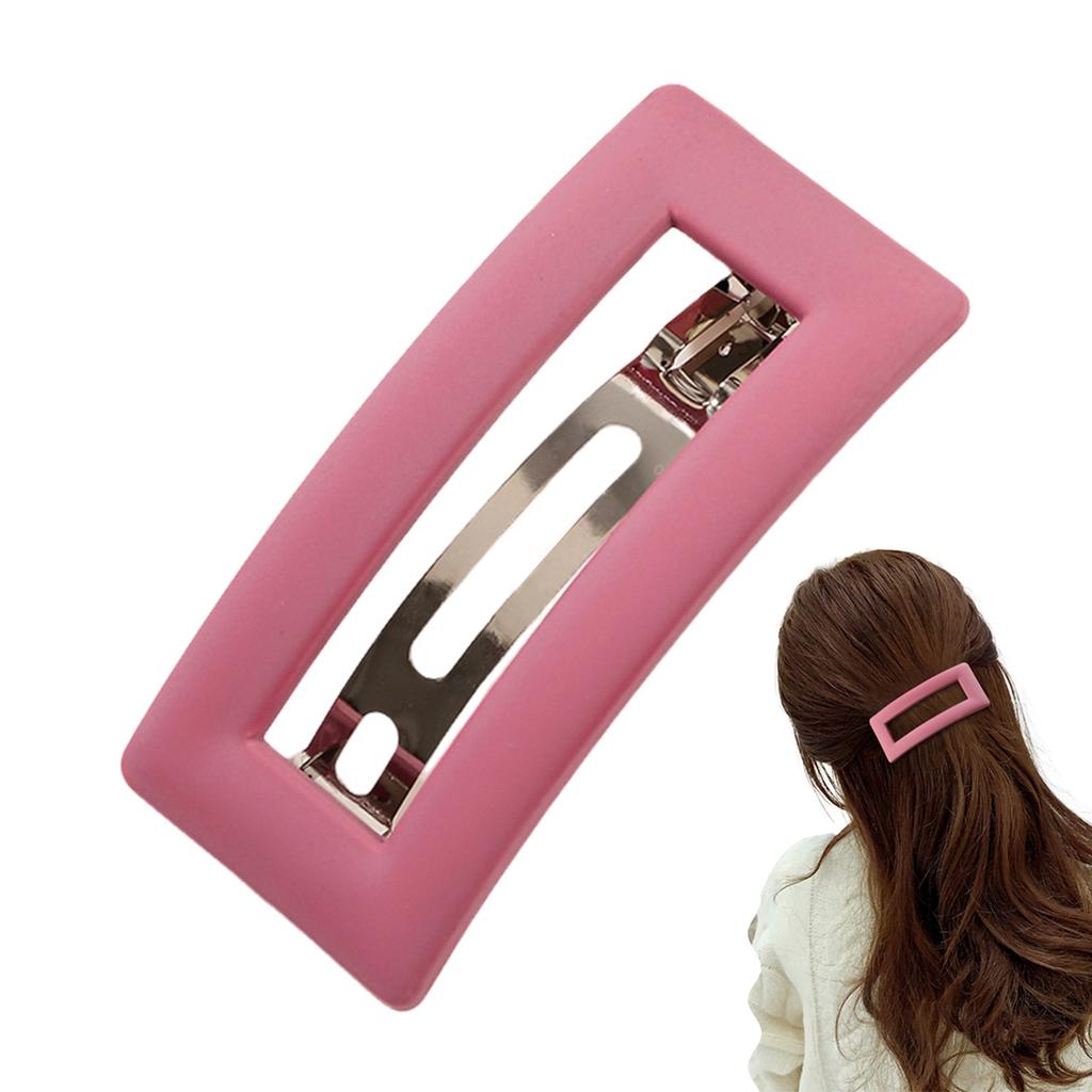 8cm Square Spring Hair Clip For Women Vintage Simple Frosted Hairpin Girls Daily Outdoor Hair Clip Elegant Hair Accessories 1pc