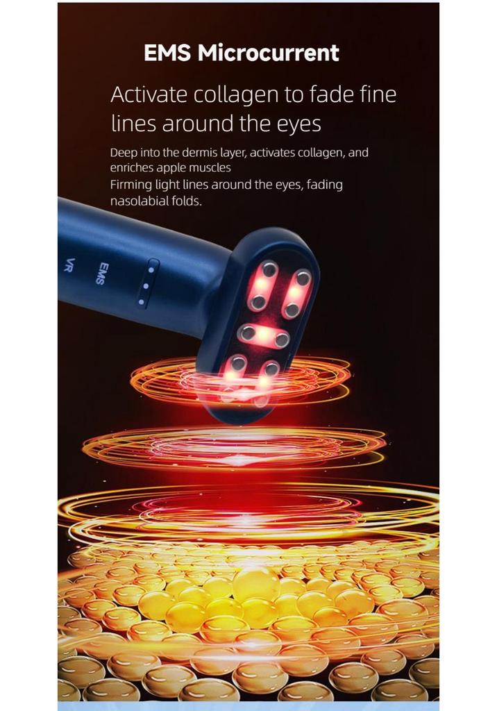 EMS Microcurrent Eye Massager for Dark Circles with Heat Therapy