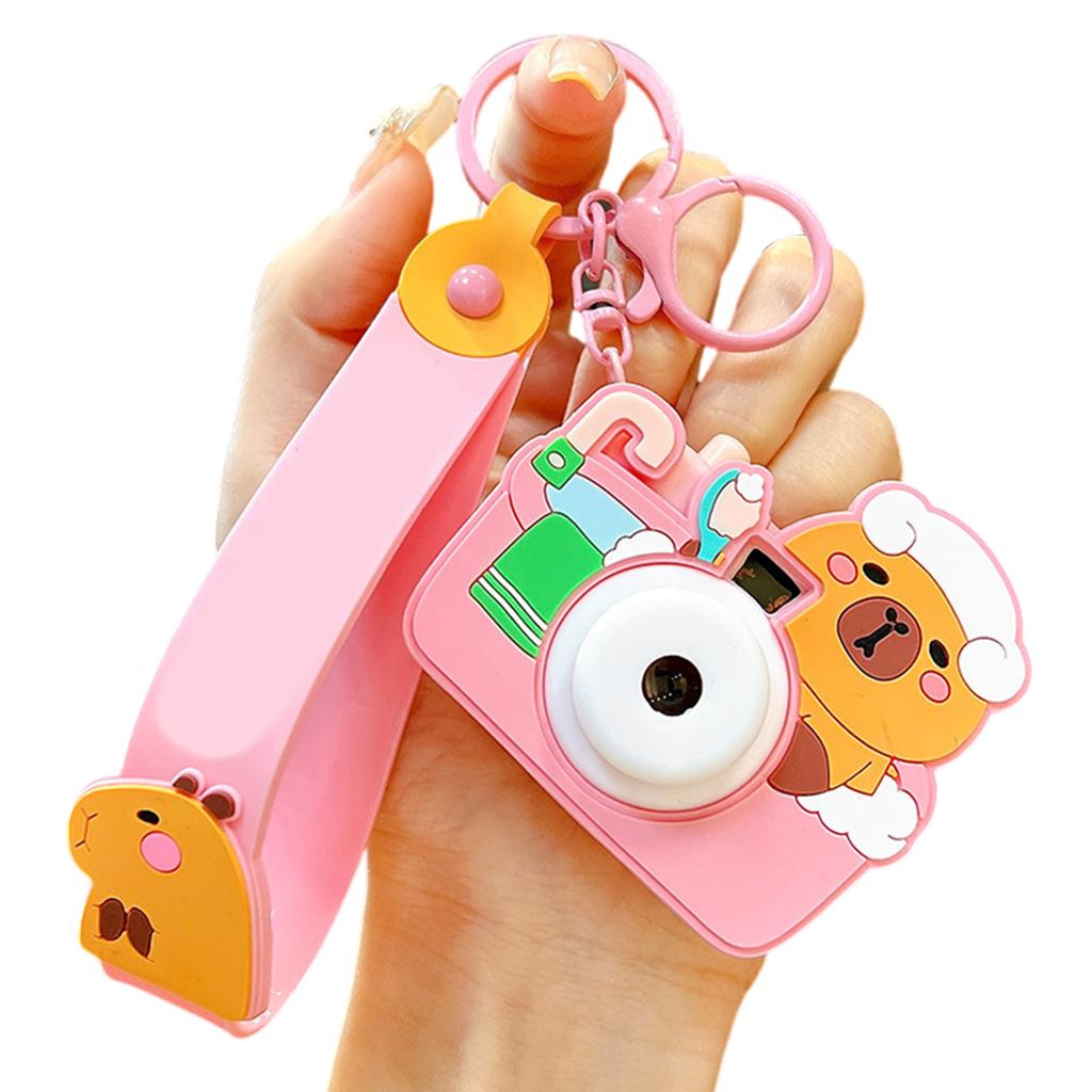 Creative Capybara Camera Keychain Feature Projection Fun Design Multiple Color Bag Hanging Decoration Accessory Gift