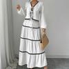 Elegantes Damen-Urlaubs-Stil Langarm Schnür-Rock-Set