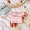 Portable Bow Embroidery Mini Storage Bag Multifunctional Solid Color Wallet Pouch Sanitary Napkins Bag Travel