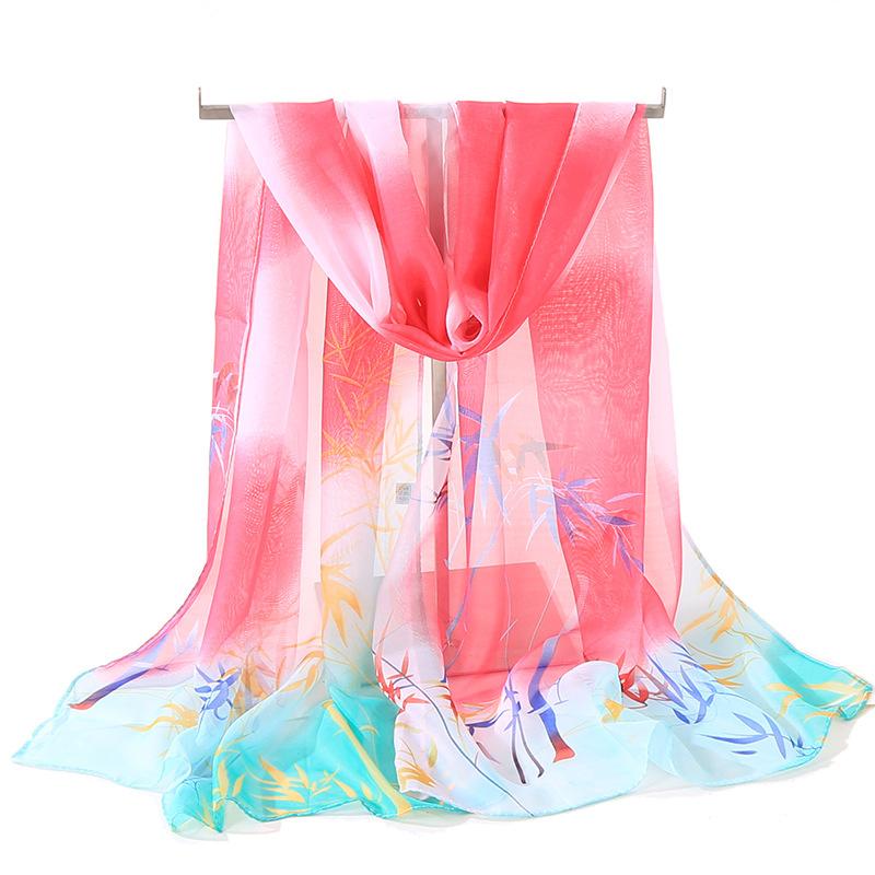 Chiffon Scarf for Women In Summer Ethnic Style New Style Gauze Scarf Korean Version for Women Versatile Sun Protection Shawl