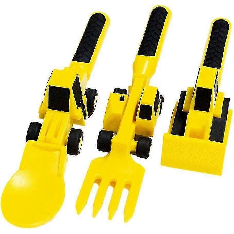 26-27 3 Piece Kids Cutlery Set Architecture Theme Kids Cutlery Car Tableware Set