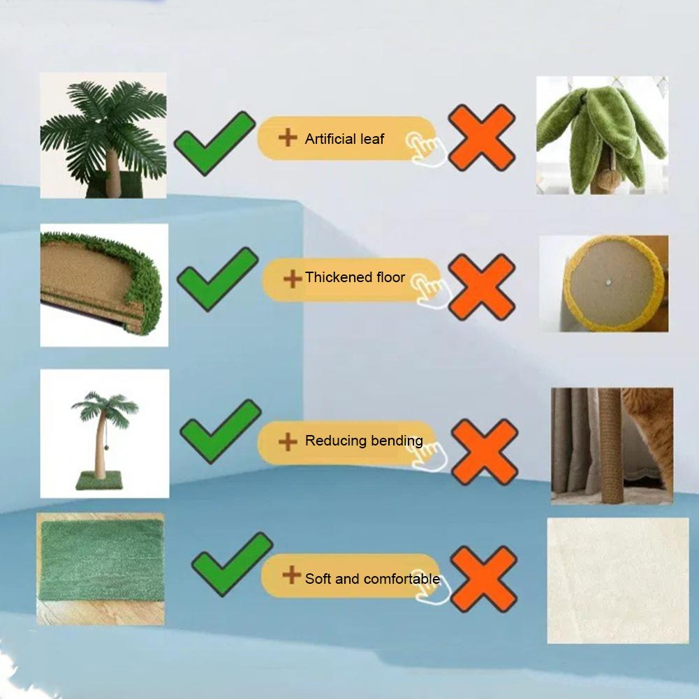 Drapak dla kota Drzewko kokosowe Drapak dla kota Interaktywny Ostrzałka do pazurów dla kociaka Drabinka do wspinaczki Zabawka meblowa do drażnienia kotów