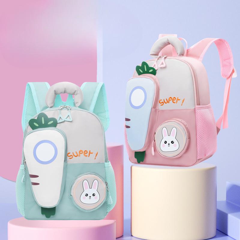 New Kindergarten Schoolbag Cartoon Animal Lightweight Girl and Children Waterproof Super Light Burden Reduction Backpack