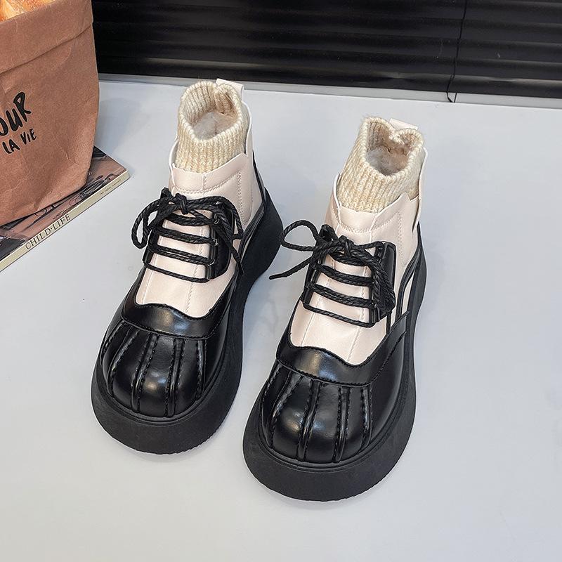 

Women s Lightweight Chunky-Soled Winter Insulated Snow Boots with Fleece Lining, Slip-Resistant and Durable Casual Sporty Cotton Boots 35