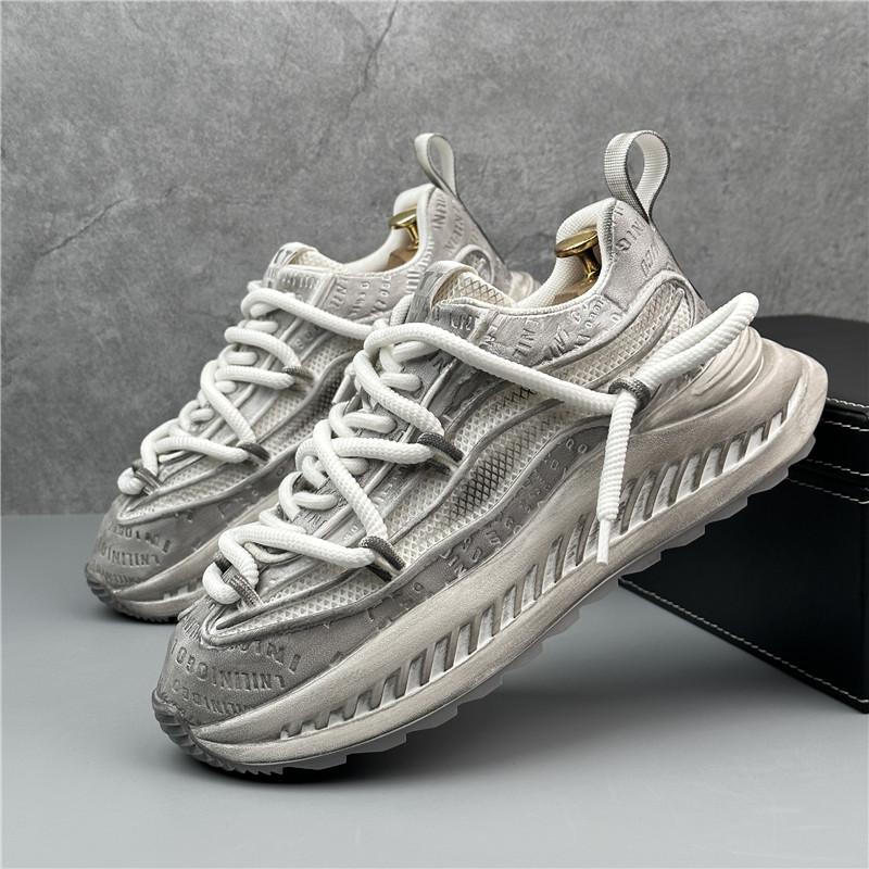 Men Casual Shoes Breathable Running Shoes New Men's Fashion Platform Sneakers Trend Lace-up Cloth Shoes Outdoor Non-slip Shoes