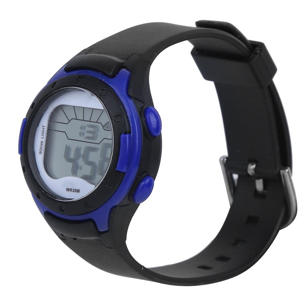 Elektronische Uhr Kinder Sport 3ATM Wasserdicht PU-Armband ArmbanduhrSchwarz