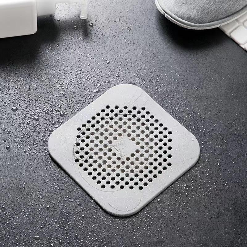 Anti-blocking Silicone Pad Floor Drain Filter Toilet Kitchen Sewer Bathroom Hair Anti-blocking Suction Cup Anti-odor Floor Drain