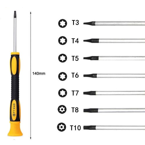 Samcos Torx Screwdriver Set T3 T4 T5 T6 T7 T8 T10 Hexagonal Star Repair Tool Precision Screwdriver with Magnet iMac Macbook pro HDD Smartphone Disasse