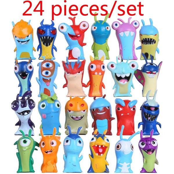 24pcs/set Slugterra Action Figures Toy 5cm Mini Slugterra Anime Figures Toys Doll Slugs Children Kids Boys Toy pack by bag