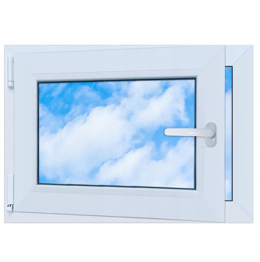 Okno PVC Antracit 70x50 Levé, Nové 700x500 mm Otevíravě výklopné, Dvoukomorové