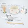 2/4/5pcs Matcha Whisk Set, Cute Bow Japanese Tea Set includes Whisk Sets and Matcha Bowl with Spout, Traditional Japanese Matcha