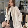 2025 Women's Thickened Faux Shearling Coat with Mink Fur Stand Collar