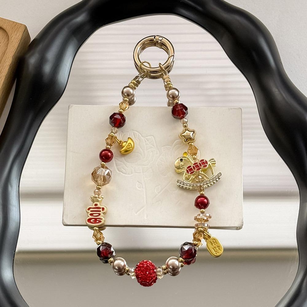 Zodiac Mascot Zodiac Horse Keychain Exquisite Cartoon Horse Key Ring  Spring Festival style 2