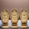 Solid wood carving Lotus Shakyamuni Buddha Statue Handmade- Chinese Buddha statue Suitable for home living room office ornaments
