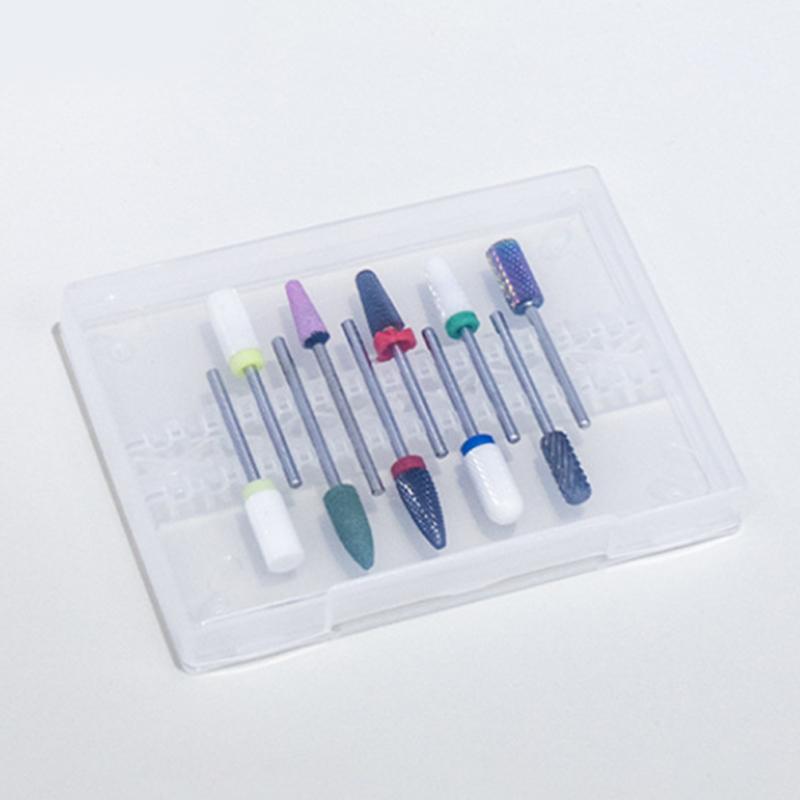 14 Holes Nail Drill Bits Storage Box Nail Grinding Head Holder Stand Portable Manicure Organizer Storage Box