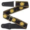 Fashion Guitar Strap Sun Flower Pattern Genuine Leather Ends with for Acoustic Electric Guitar Bass