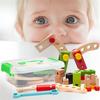 Blocco di Costruzioni in Legno Smontaggio e Smontaggio di Giocattoli a Vite Assemblaggio di Dadi Giocattoli Puzzle Giocattoli Educativi Montessori Giocattoli per Bambini