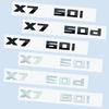 ABS Car Truck Badge, Logo Sticker, Black Chrome, 3D, M, X7M50i, X7M50d, X7M60i, X7, M50i, M50d, BMW, X7 Series, G07