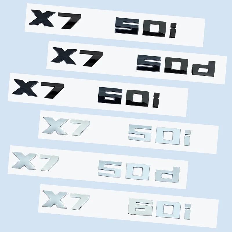 ABS Car Truck Badge, Logo Sticker, Black Chrome, 3D, M, X7M50i, X7M50d, X7M60i, X7, M50i, M50d, BMW, X7 Series, G07