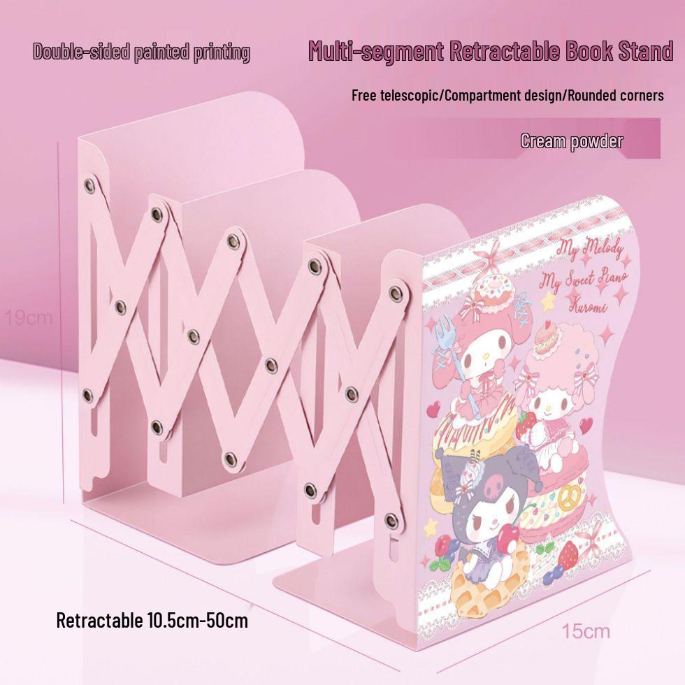 Little Sheep Cartoon Piano Desktop Organizer: Retractable Folding Bookshelf & Thickened Book Clip for Students
