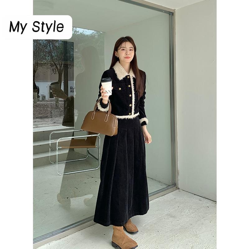 

Новый зимний утолщенный теплый шерстяной костюм в Корейском стиле, однотонный повседневный модный топ с лацканами, длинный костюм