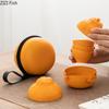 Kreatives orangefarbenes Kung-Fu-Teeservice, Teezeremonie, Keramik, schnelle Tasse, Pu'er-Grüntee, Büro-Teezubereitungstasse, tragbares Reise-Teeservice