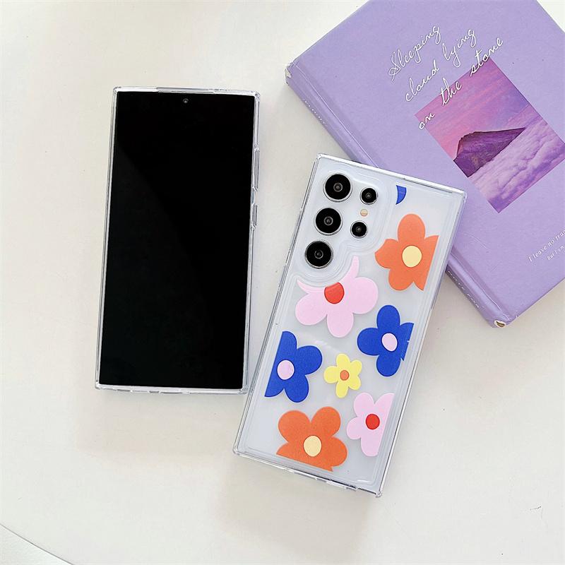 Blumen Transparente Handyhülle Für Samsung Galaxy S24 S23 S22 Plus Note 20 Ultra S21 S20 FE Silikon Weiche TPU Rückseite