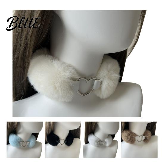 Eleganter Schmuck Flauschiger Choker-Kragen Abnehmbare Flauschige Halskette Legierung Herz