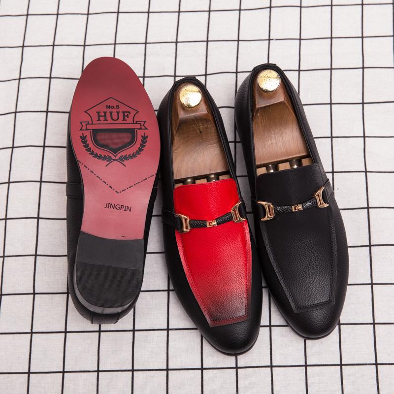 Dress pointed lazy shoes British young hairstylist small leather shoes