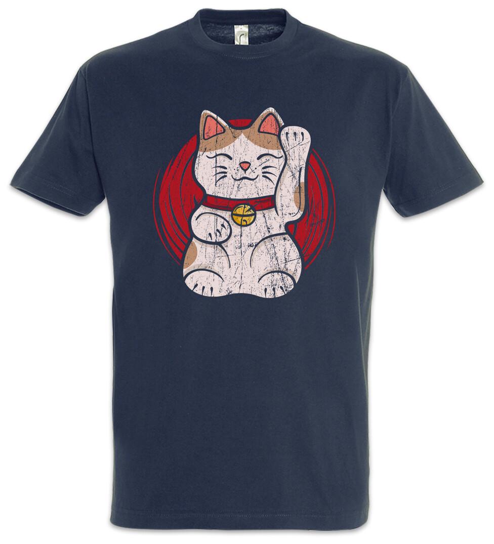 Maneki Neko V T-Shirt Maneki-neko Manekineko Cat Cats Love Addicted Addiction L