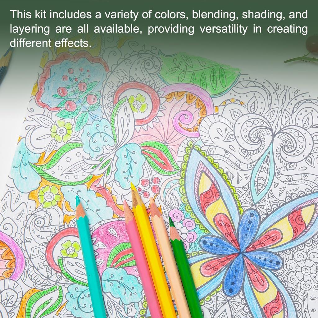 Bleistift Enthält 48 Bunte Kunstmaterialien für Anfänger und Enthält Roten Bleistifthalter M&G 48-Farben-Set, Ölbasierte Buntstifte, Erwachsene,