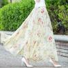 High Waist Skirts Womens Summer Autumn Elastic Waist Midi Full Long Skirt Print A-Line Mother Dance Skirts Swing Chiffon Skirt