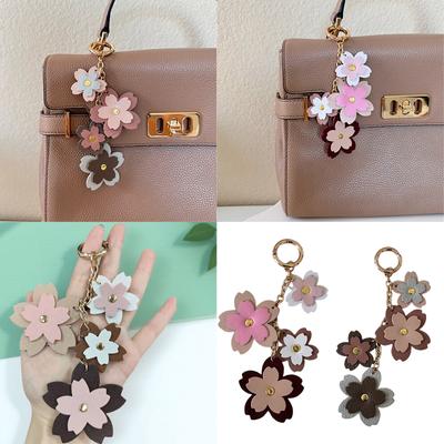 Flower Keychain Purse Embellishment Car Keychain Mobile Phone Strap Fashionable Key Holder for Youthful Women Bags