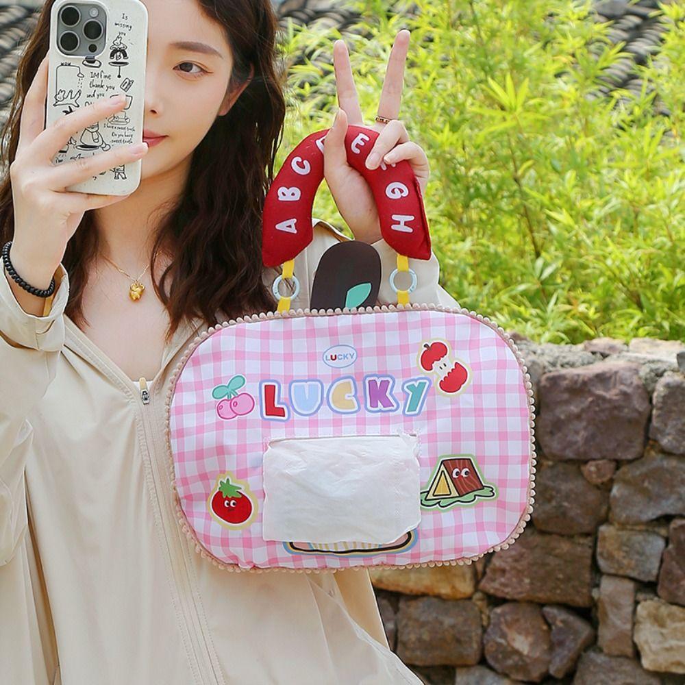New Hanging Tissue Storage Bag Convenient Portable Car Tissue Holder Multifunctional Cute Tissue Box