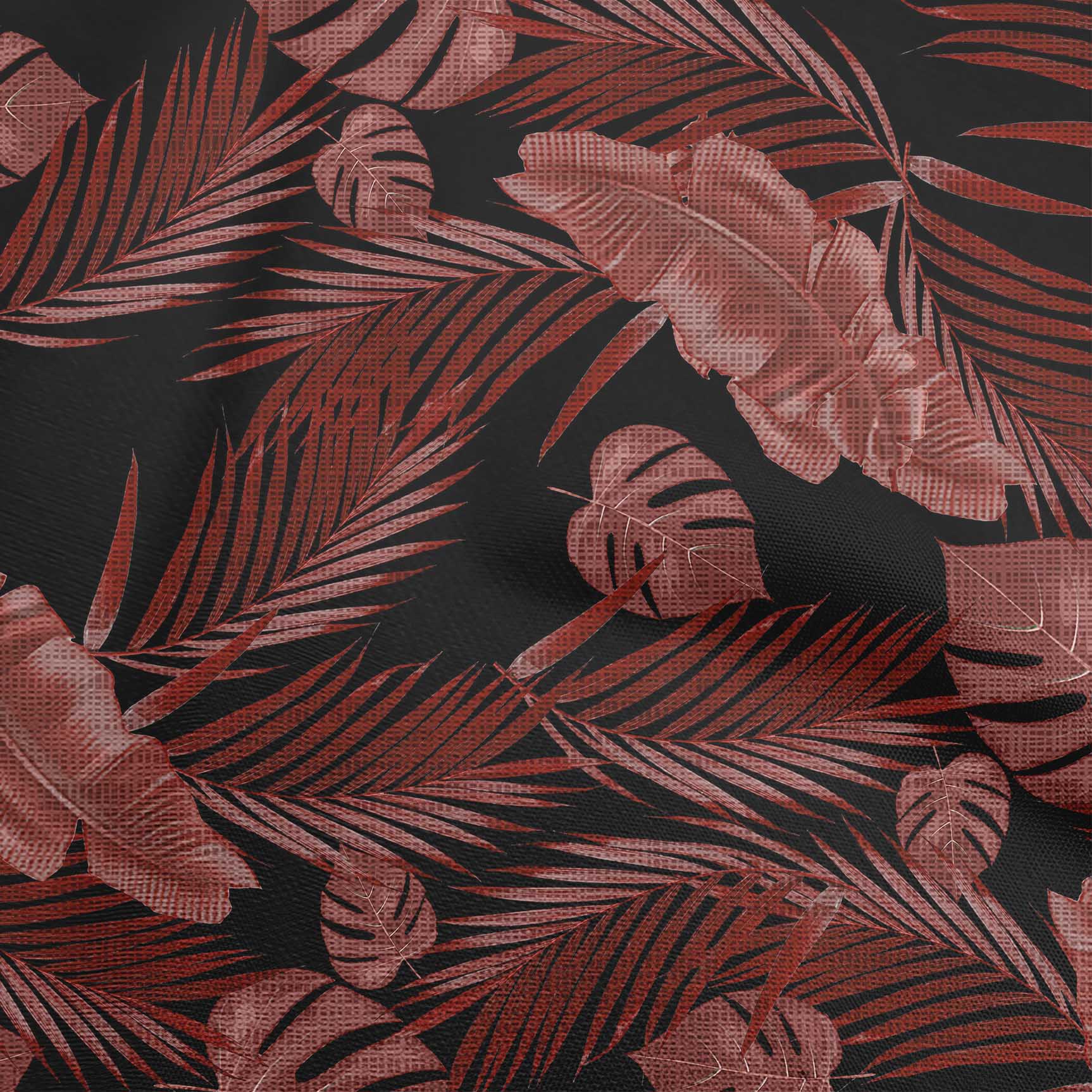 

oneOone Бавовняна флекс Темно-зелена тканина з тропічним листям Витрати для стьобання Тканина для шиття з принтом у дворі 40 дюймів 42 Inch Wide - Viscose Chiffon малиновий