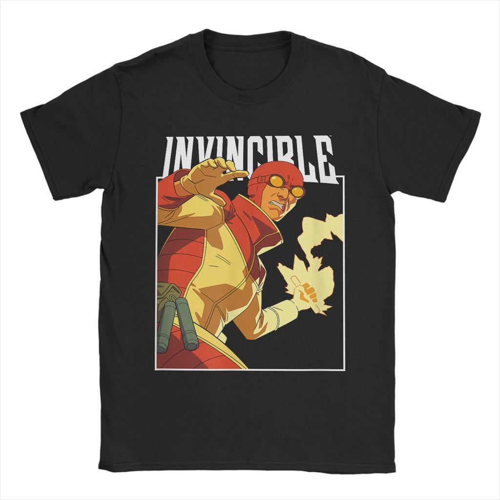 Invincible Rex Splode Character Logo T-Shirts for Men Vintage Pure Cotton Tees Crew Neck Short Sleeve T Shirt Big Size Clothes