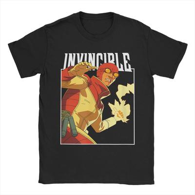 Invincible Rex Splode Character Logo T-Shirts for Men  Vintage Pure Cotton Tees Crew Neck Short Sleeve T Shirt Big Size Clothes