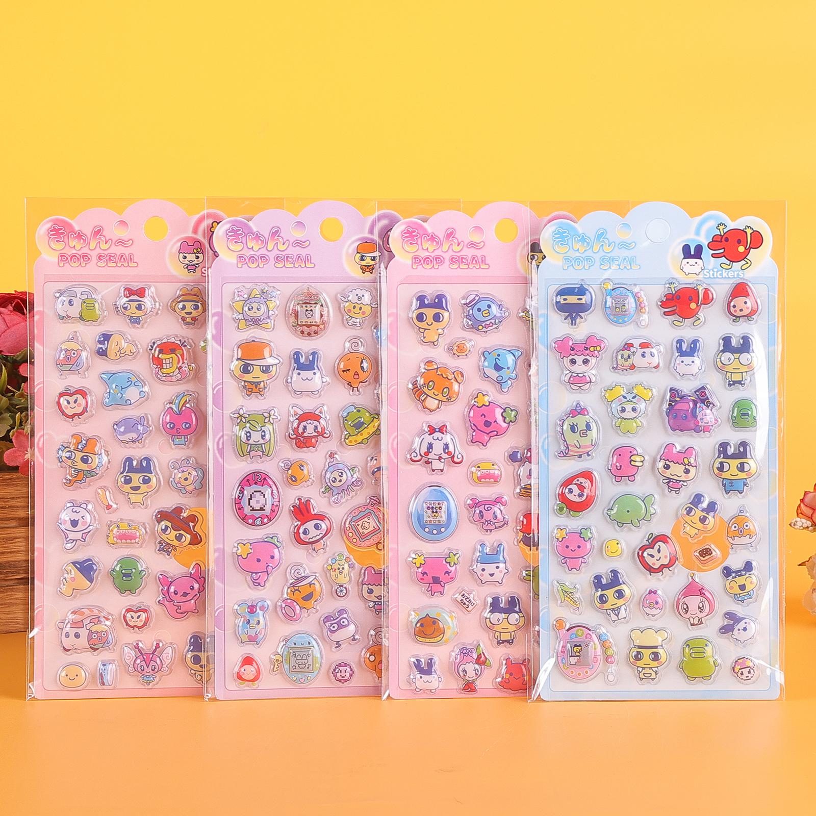 

Lovely 4/40pcs Kawaii Bubble Tamagotchi 3D Stickers - Cute Cartoon Relief Decals for Notebook Hand Account and Phone Case W144192WW-
