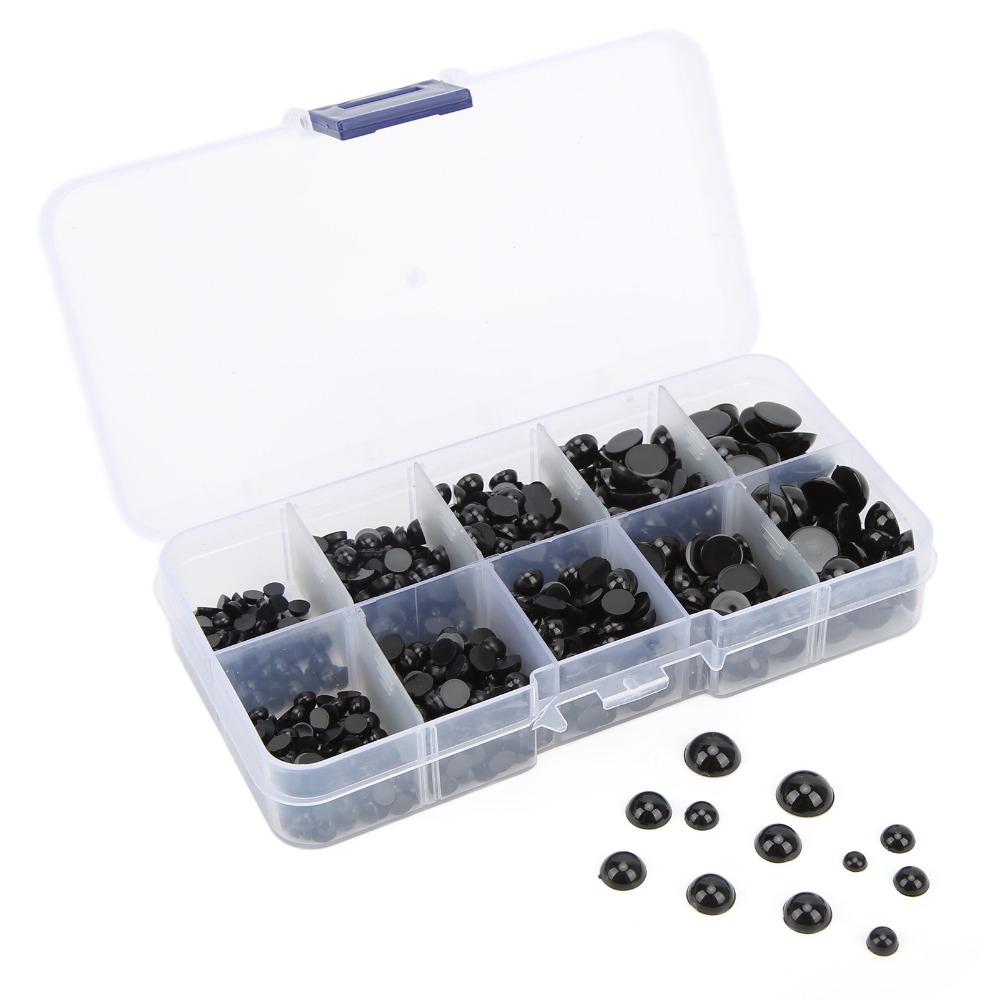 760pcs Plastic Toy Eyes Resin Flat Back Safety Eyes Doll Accessories Button Eyes  DIY Craft Making