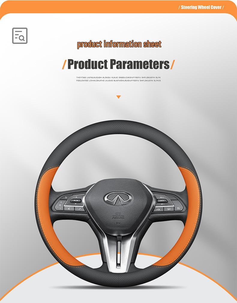 Leather Steering Wheel Cover for Infiniti QX60, QX50, QX80, Q50L, QX55, FXG Series Cars