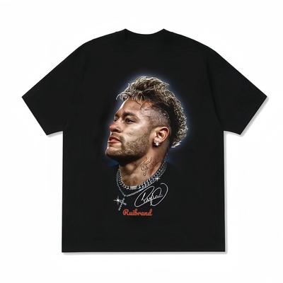 Neymar Football Sports Cotton Short-sleeved T-shirt Both Sexes Fashion Trend 3D Printed Sports Top Neymar Fan Short-sleeved Top