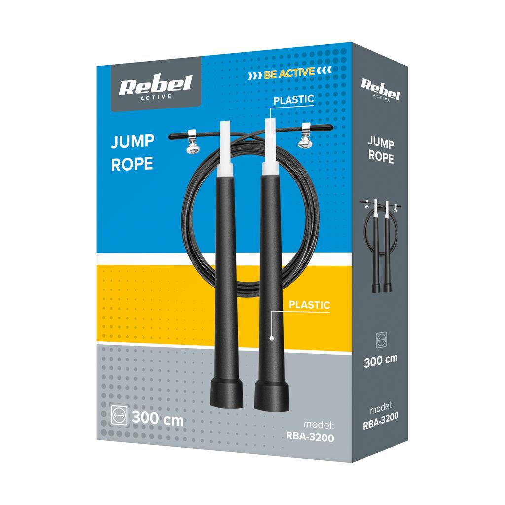 Rebel 3M Adjustable Plastic Boxing Jump Rope With Plastic Bearing