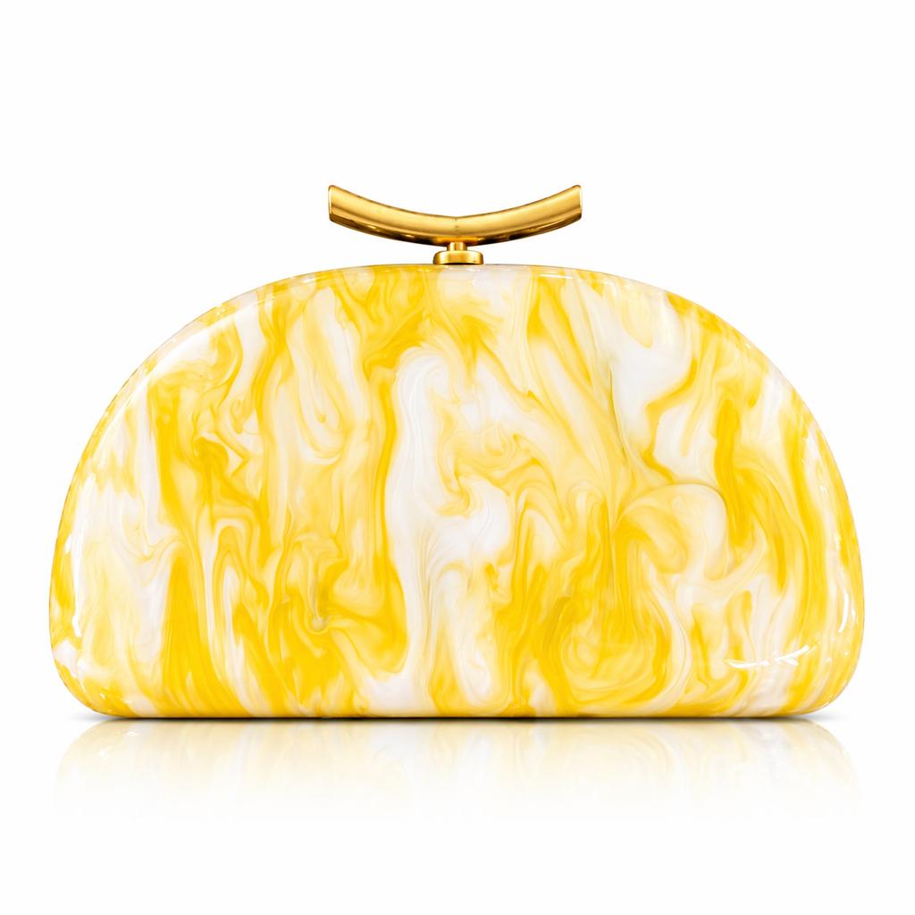 Sac bandoulière oblique pour femme, Sac acrylique forme coquillage spécial, Pochette de mode pour mariage et dîner