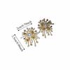 Elegant Sparkling Firework Earrings Pearl Like Dangling Korean Fashion Firework Starburst Ear Studs Zircon