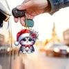 Adorable New 2d Cute Christmas Cat Pendant For Car Rearview Mirror Decoration