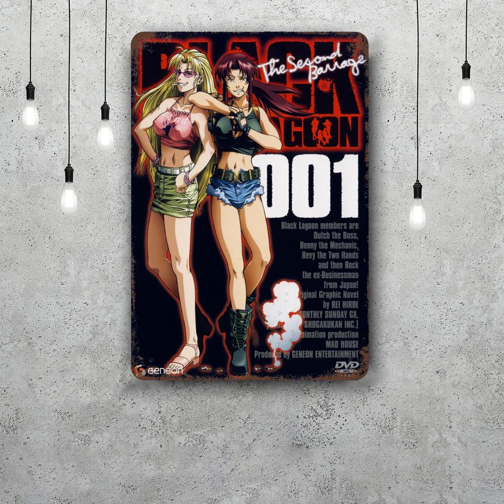 black lagoon 3 cartoon Decor Vintage Metal Signs Tin Signs Captain Poster Decor for Bar Pub Club Man Cave Wall Decoration