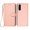 For Samsung Galaxy A36 5G Wallet Case with Strap Carbon Fiber Texture Leather Mobile Cover