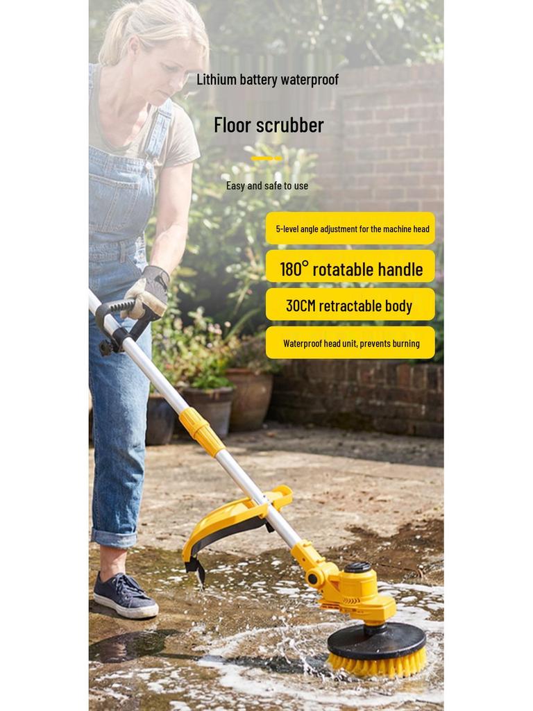 Electric Outdoor Courtyard Floor Scrubber: High-Power, Multi-Functional Cleaning Brush